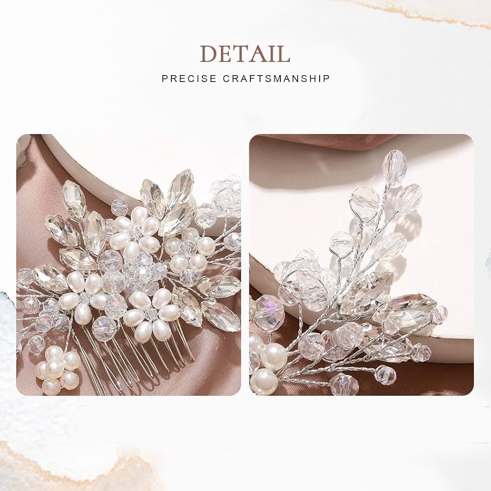 Amazon.com : JAKAWIN Bride Wedding Hair Comb Pearl Flower